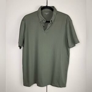 Charles Tyrwhitt Mens Olive Green 100% Cotton Short Sleeve Polo Shirt Large